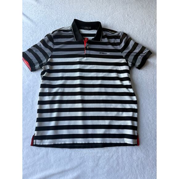 RLX Ralph Lauren Mens Polo Size XL Stripe Performance Tech Golf Shirt - Picture 1 of 9